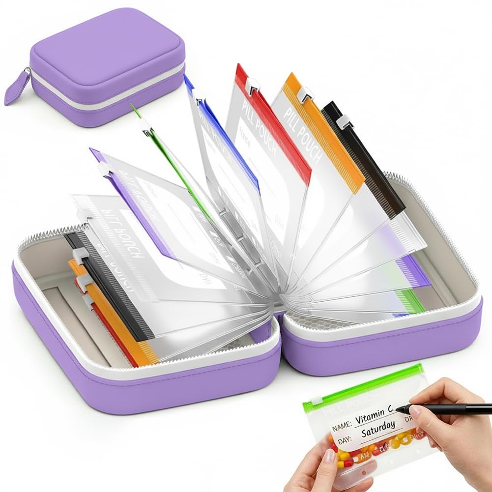 Waterproof Travel Pill Organizer Set with Secure Cases