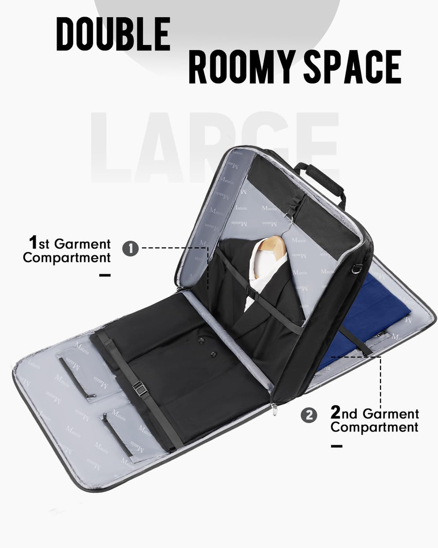 MATEIN Garment Bag for Travel, Large Suit Bag Travel Up to 6 Suits