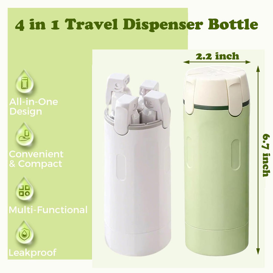 4-in-1 Leakproof Refillable Travel Bottle Dispenser