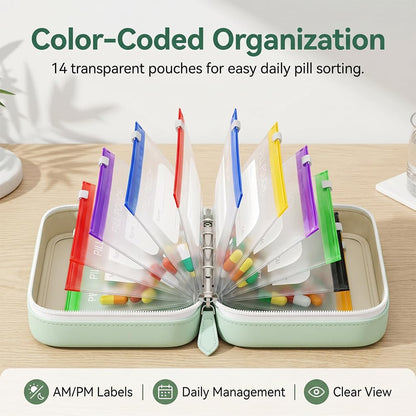 Waterproof Travel Pill Organizer Set with Secure Cases