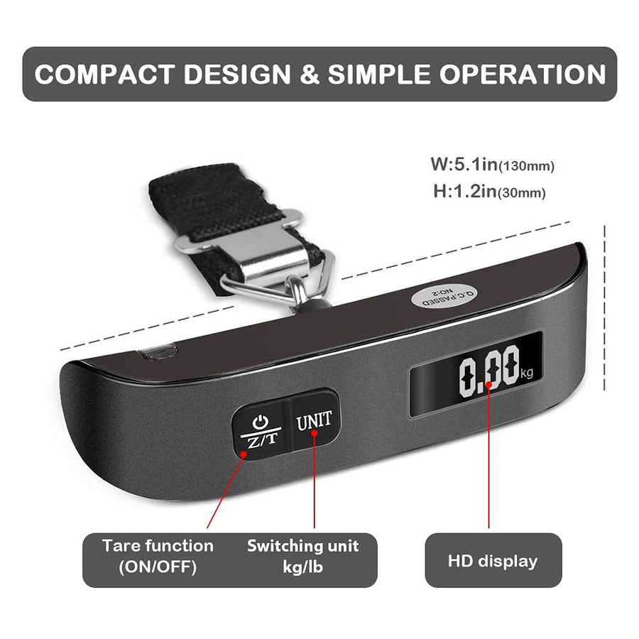 110 lb Digital Luggage Scale with Backlit Display