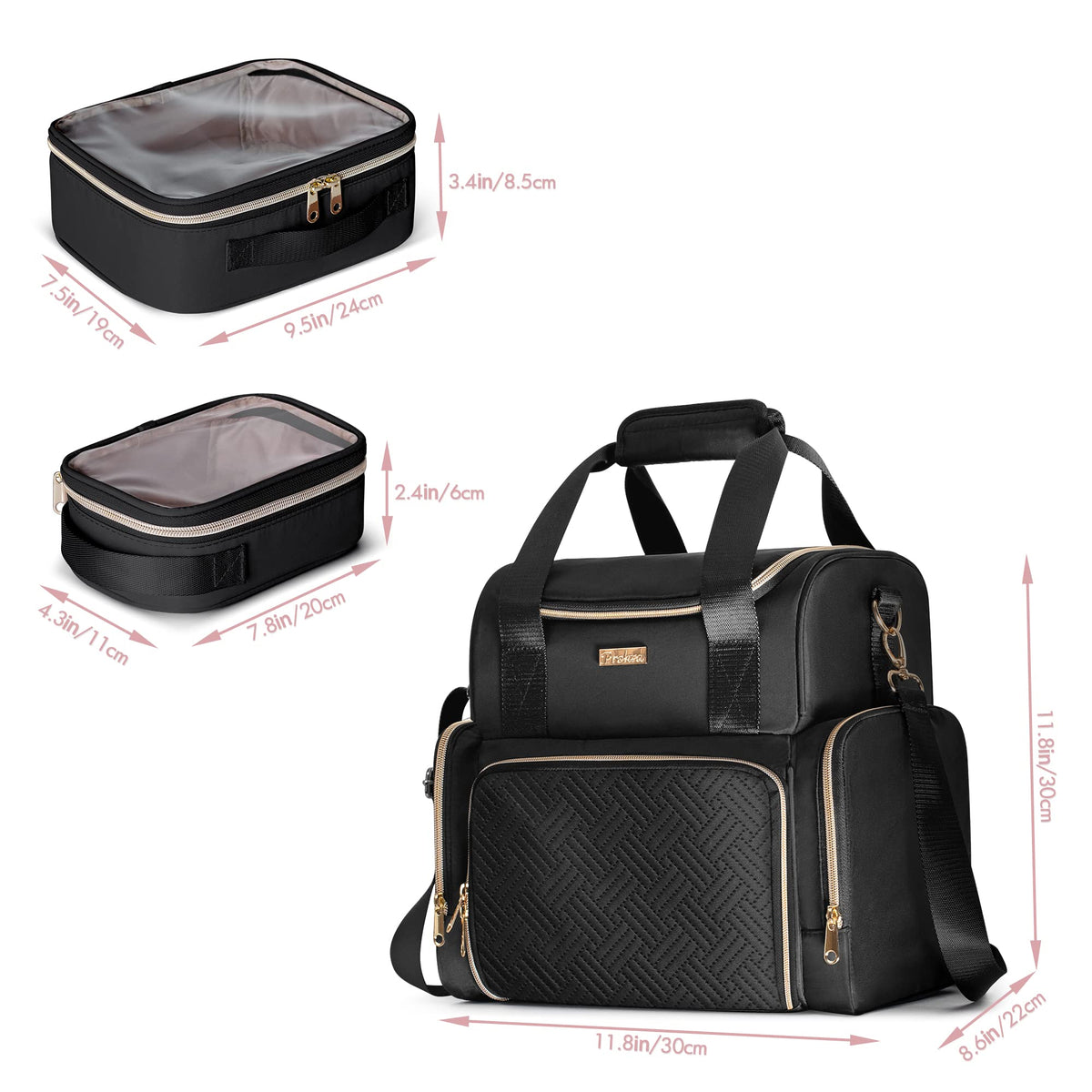 Large Double-Layer Travel Cosmetic Organizer Bag