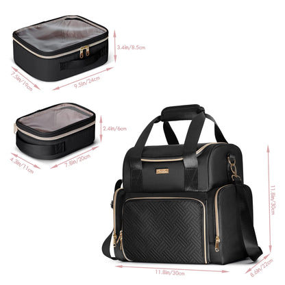 Large Double-Layer Travel Cosmetic Organizer Bag