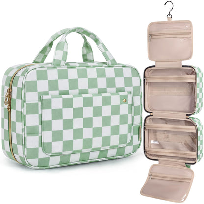 Water-Resistant Hanging Toiletry Bag with Full-Size Storage