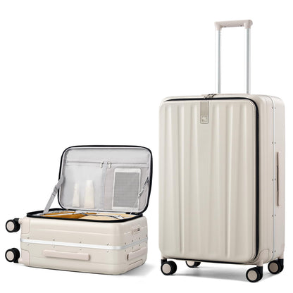 Hanke 16 20 24 26 Inch Carry On Suitcase PC Hardshell Luggage Top Open Aluminum Frame Rolling Suitcases with Wheels Travel Luggage for Womem Men