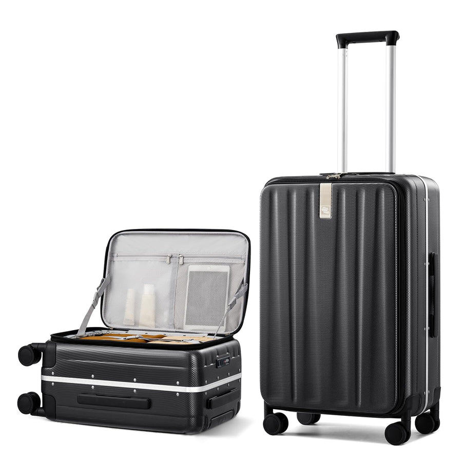 Hanke 16 20 24 26 Inch Carry On Suitcase PC Hardshell Luggage Top Open Aluminum Frame Rolling Suitcases with Wheels Travel Luggage for Womem Men
