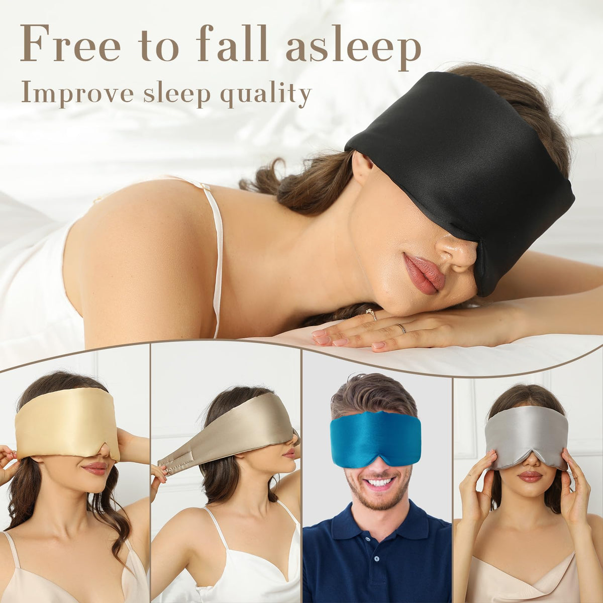 Mulberry Silk Blackout Sleep Mask with Adjustable Band