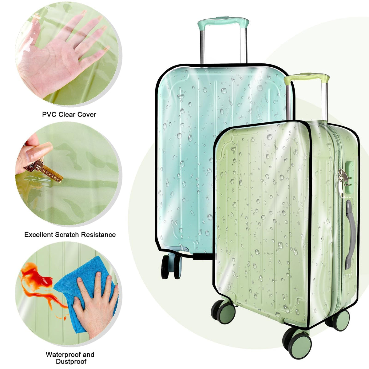Thick Clear Protective Luggage Cover for Suitcases