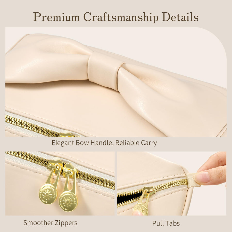 Wide-Open Travel Makeup Bag with Organized Compartments