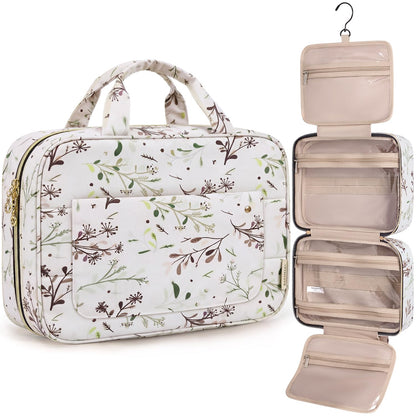 Water-Resistant Hanging Toiletry Bag with Full-Size Storage