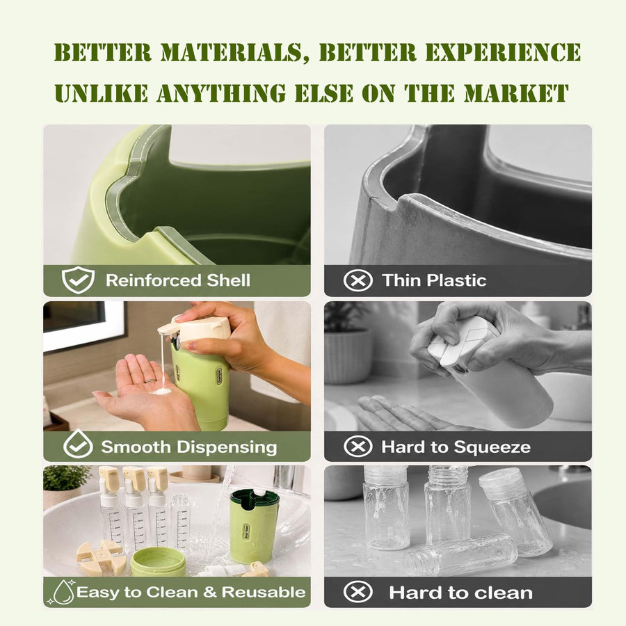 4-in-1 Leakproof Refillable Travel Bottle Dispenser