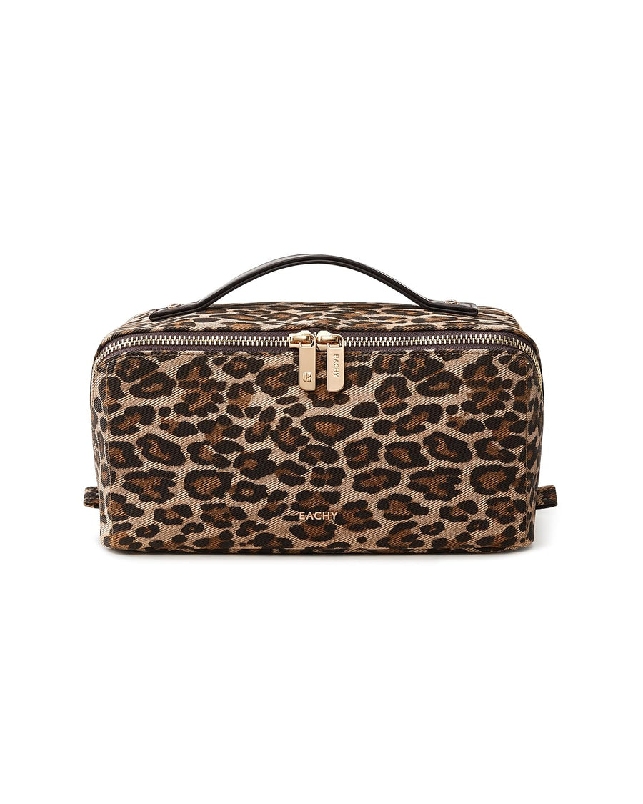 Large Flat-Open Travel Makeup Bag in Waterproof PU Leather