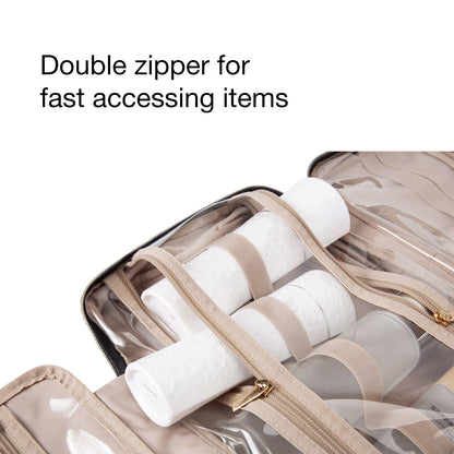 Water-Resistant Hanging Toiletry Bag with Full-Size Storage