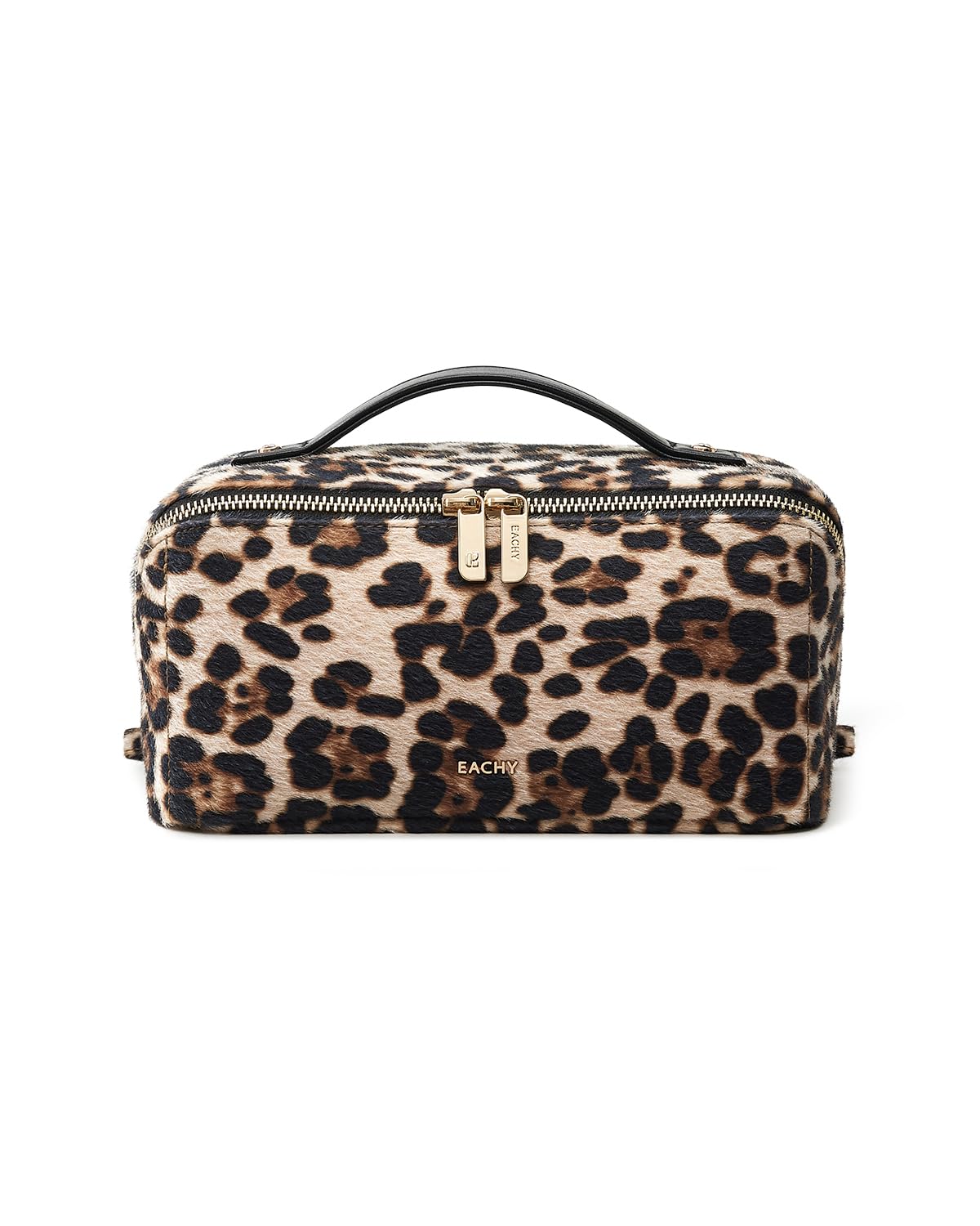 Large Flat-Open Travel Makeup Bag in Waterproof PU Leather