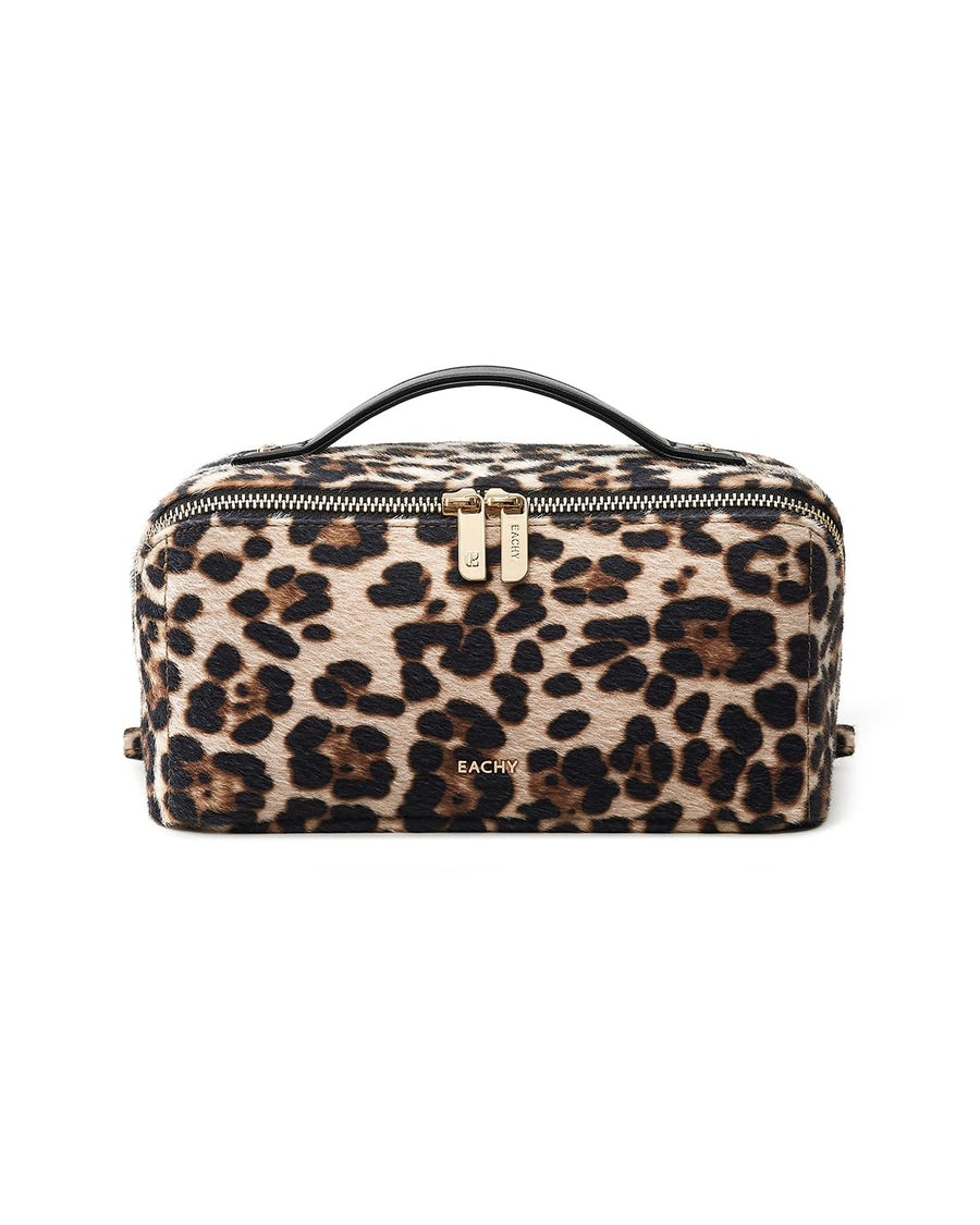 Large Flat-Open Travel Makeup Bag in Waterproof PU Leather