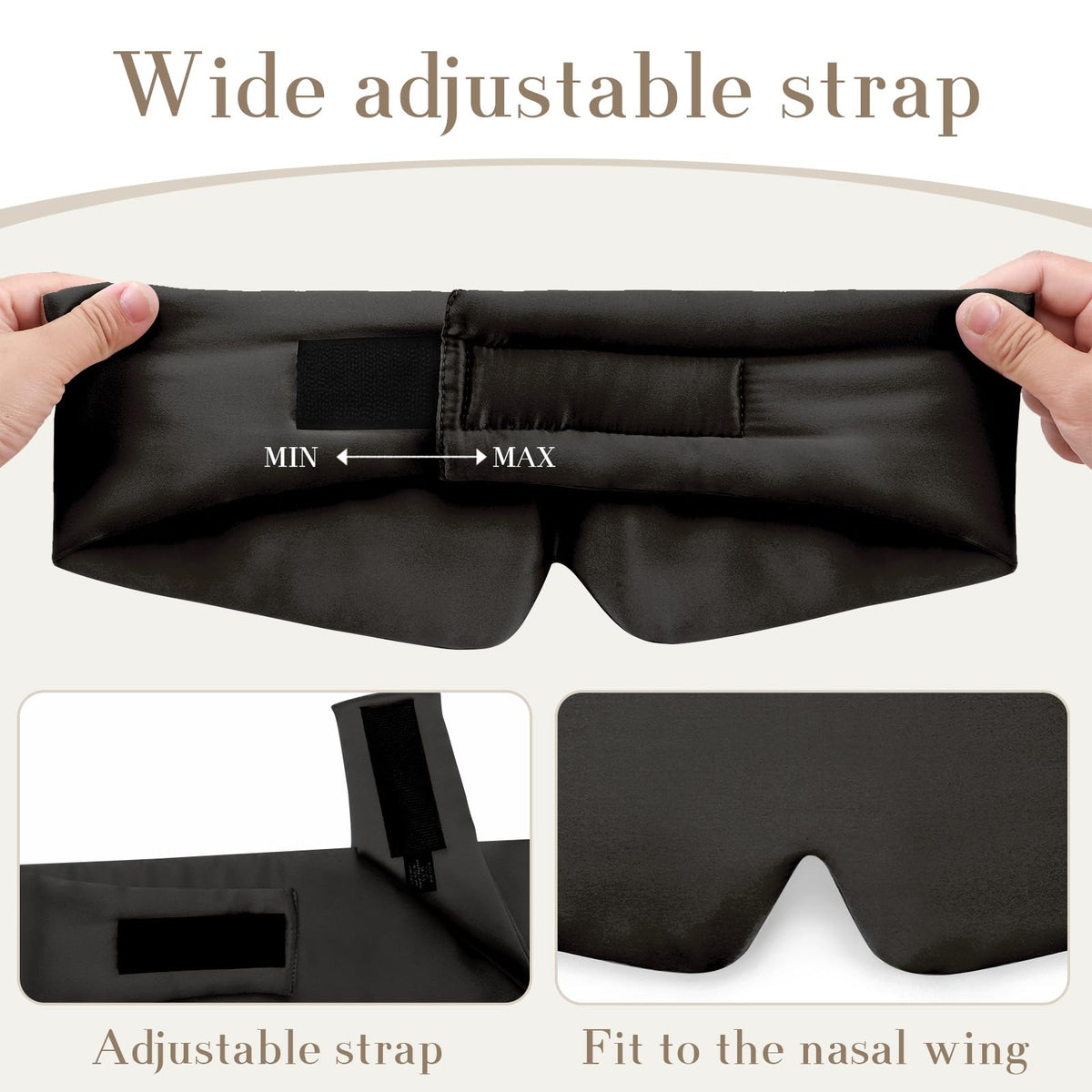 Mulberry Silk Blackout Sleep Mask with Adjustable Band