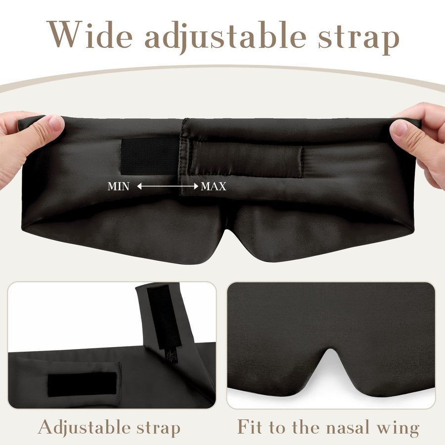 Mulberry Silk Blackout Sleep Mask with Adjustable Band