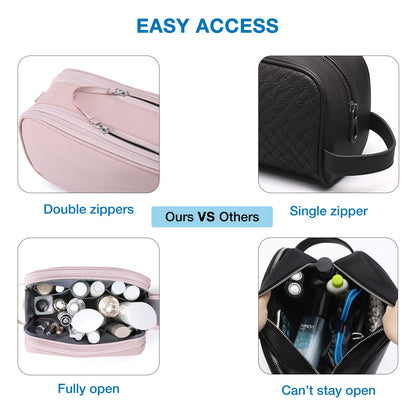 Water-Resistant Hanging Toiletry Bag with Full-Size Storage
