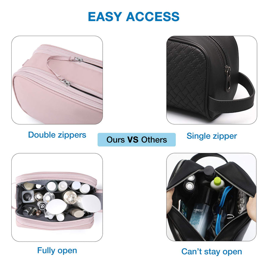 Water-Resistant Hanging Toiletry Bag with Full-Size Storage