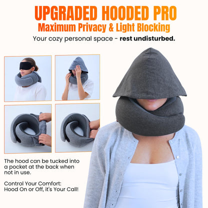 LOEXAIR™ Travel Pillow, Neck Pillow Travel for Airplane, Car - 100% Cotton Fabric & Memory Foam Plane Pillow, Lightweight & Easy-to-Carry on Flight, Full Travel Set