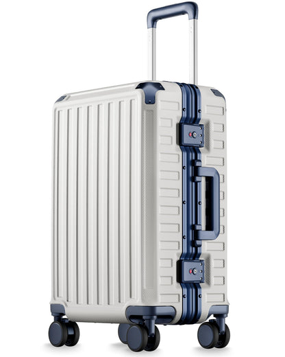 LUGGEX Carry On Zipperless Suitcase, Aluminum Frame, Charcoal Metallic, 20"