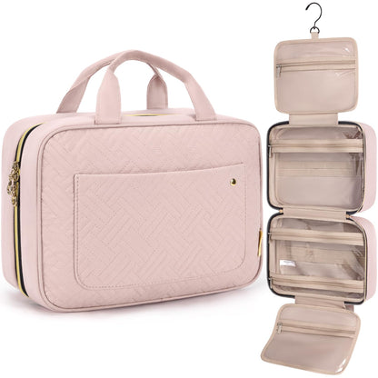 Water-Resistant Hanging Toiletry Bag with Full-Size Storage