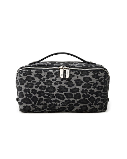 Large Flat-Open Travel Makeup Bag in Waterproof PU Leather