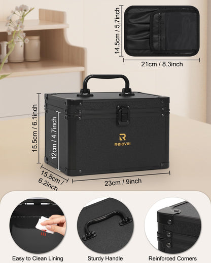 Travel Makeup Case with Built-In LED Mirror