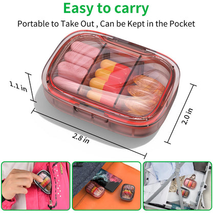 Moisture-Proof Travel Pill Case for Pocket or Purse