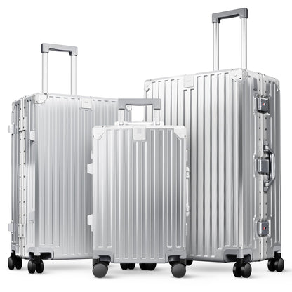 ALPHA CAMP Luggage with Aluminum Frame Zipperless Suitcase
