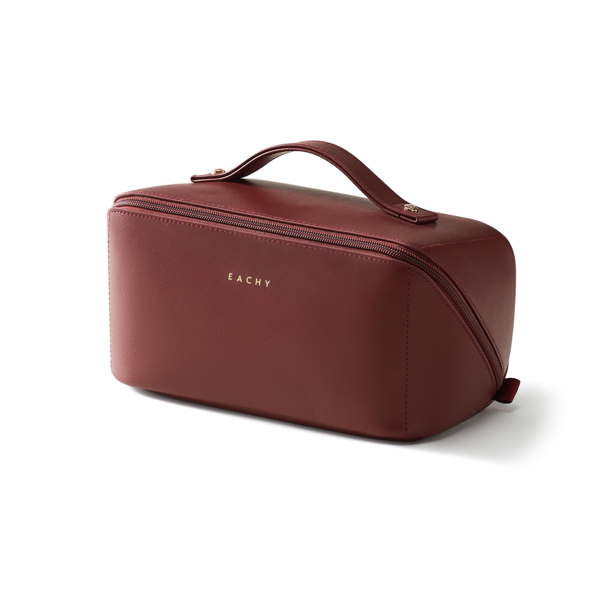 Large Flat-Open Travel Makeup Bag in Waterproof PU Leather