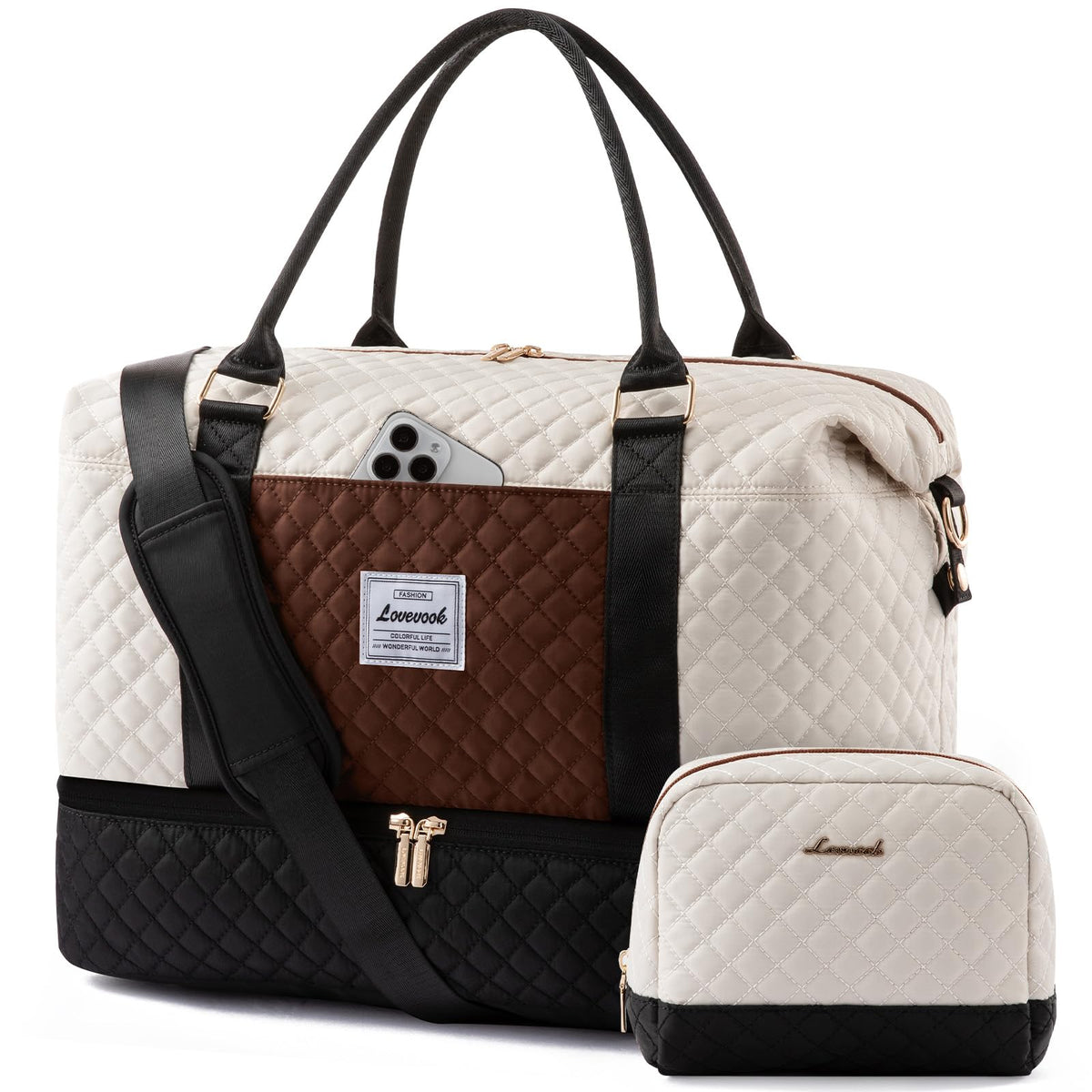 LOVEVOOK Travel Duffle Bag,Weekender Bags for Women with Shoe Compartment