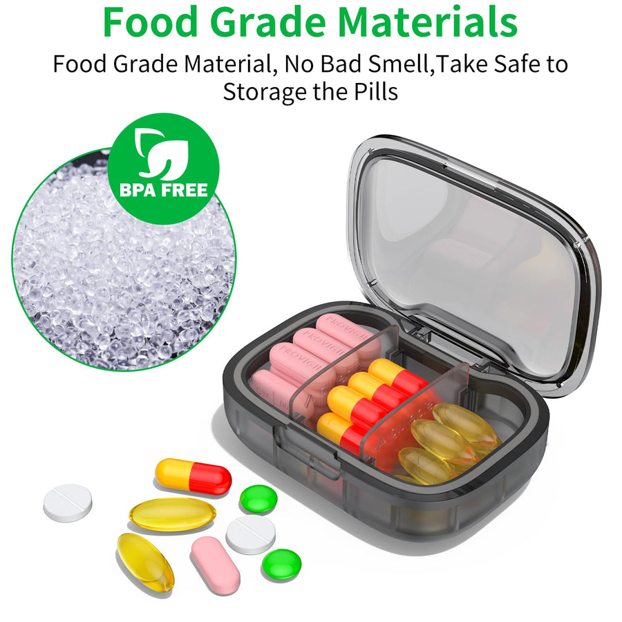 Moisture-Proof Travel Pill Case for Pocket or Purse