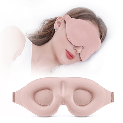 3D Contoured Blackout Sleep Mask with Adjustable Strap