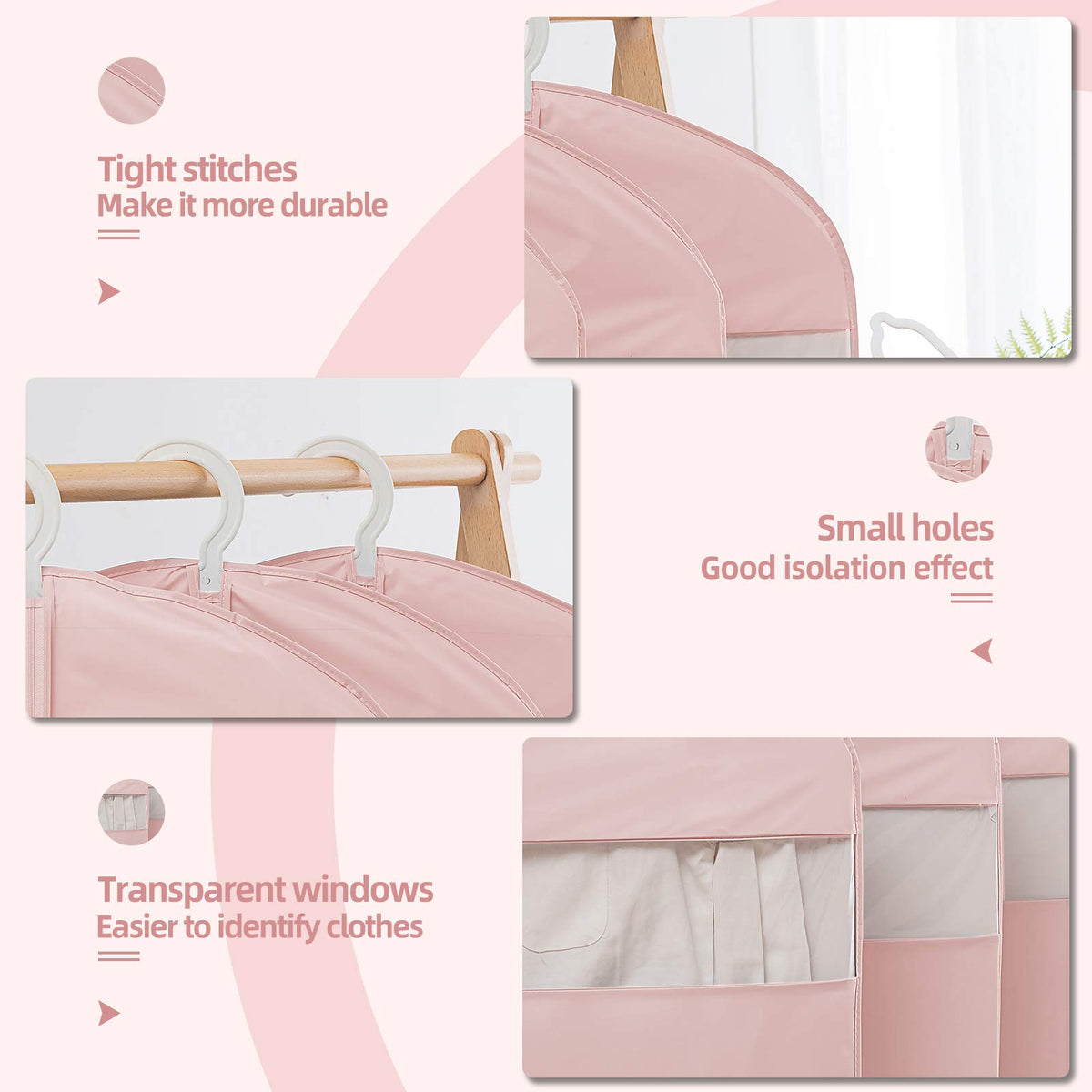 65-Inch Long Dress Garment Bags with Clear Window