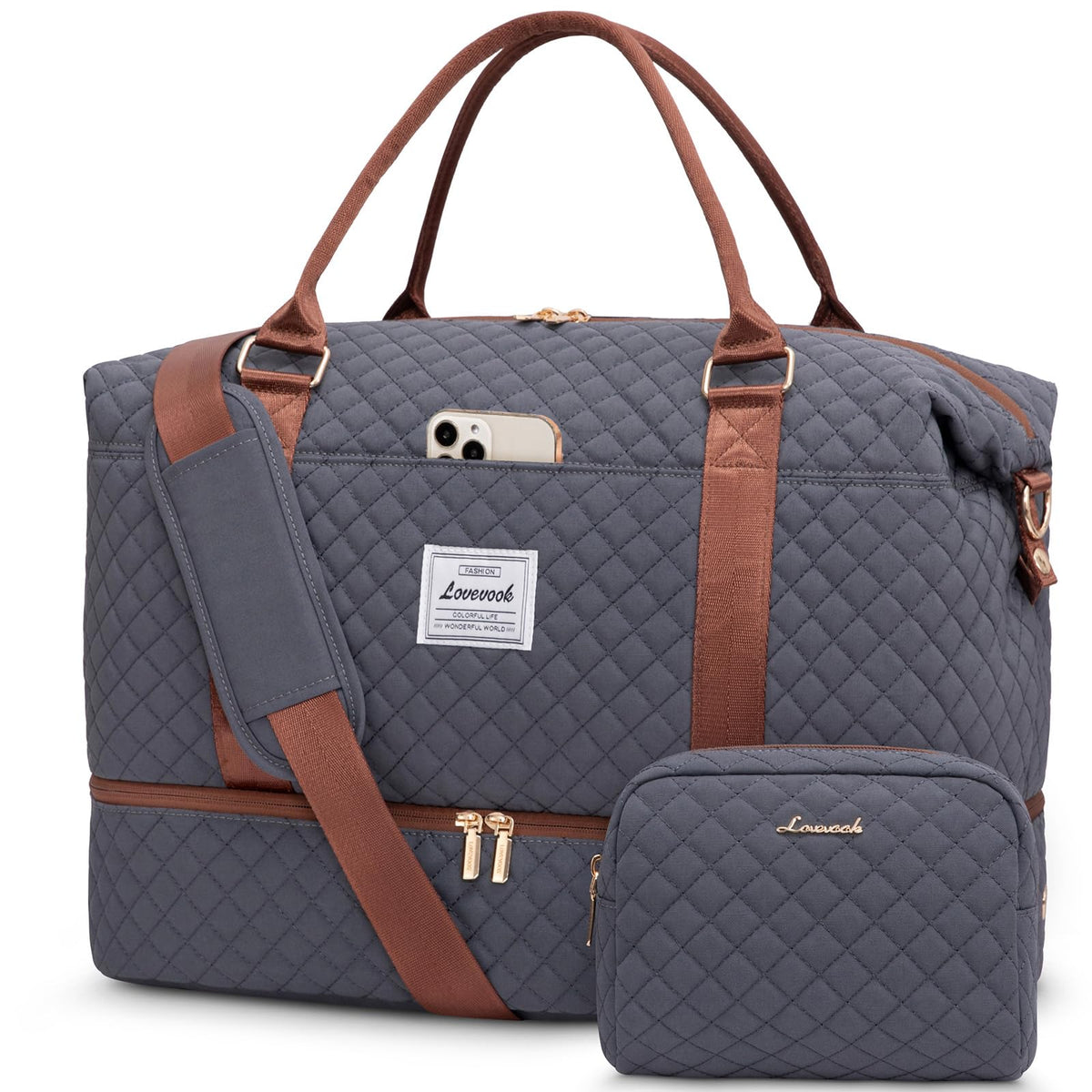 LOVEVOOK Travel Duffle Bag,Weekender Bags for Women with Shoe Compartment