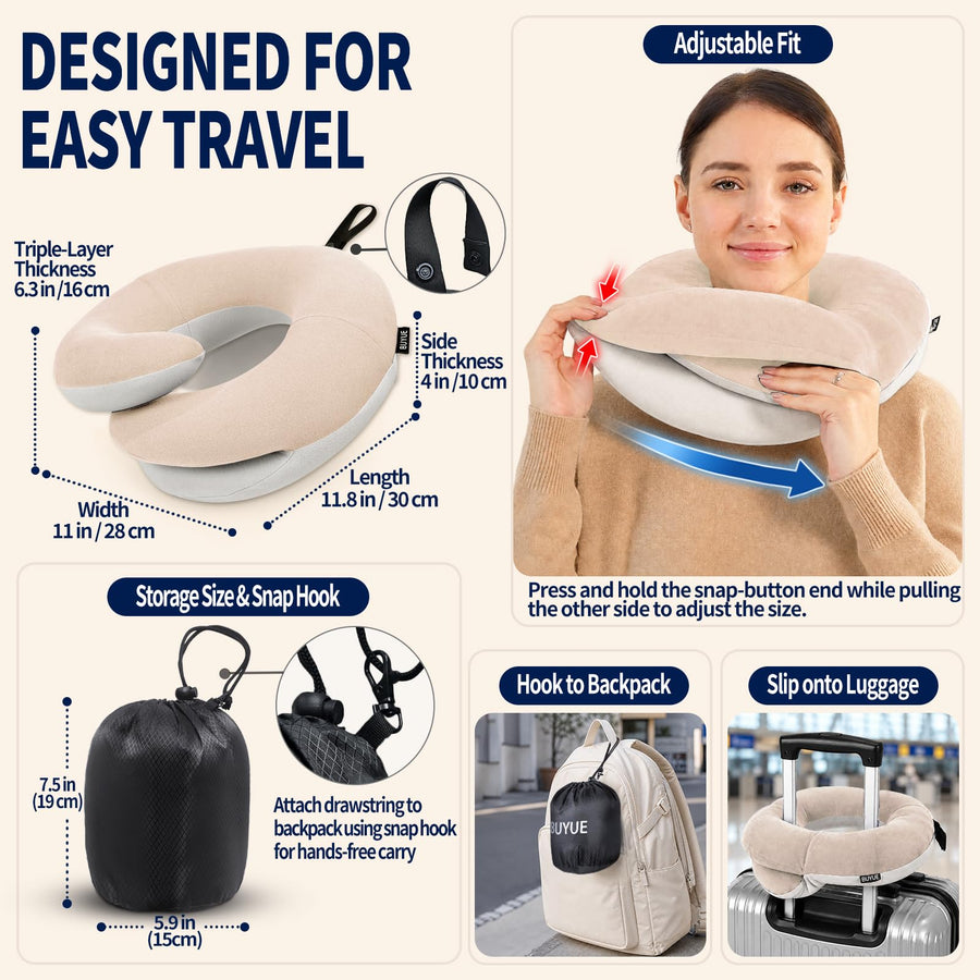 BUYUE Kids Chin Support Travel Neck Pillow