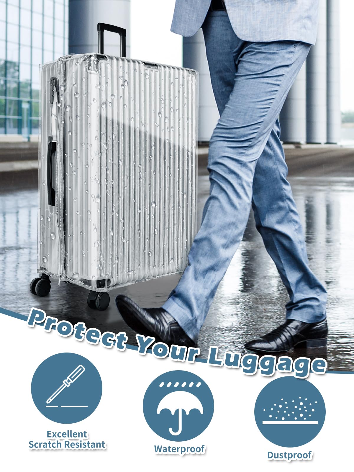 Fitted Luggage Cover for 20–30 Inch Suitcases
