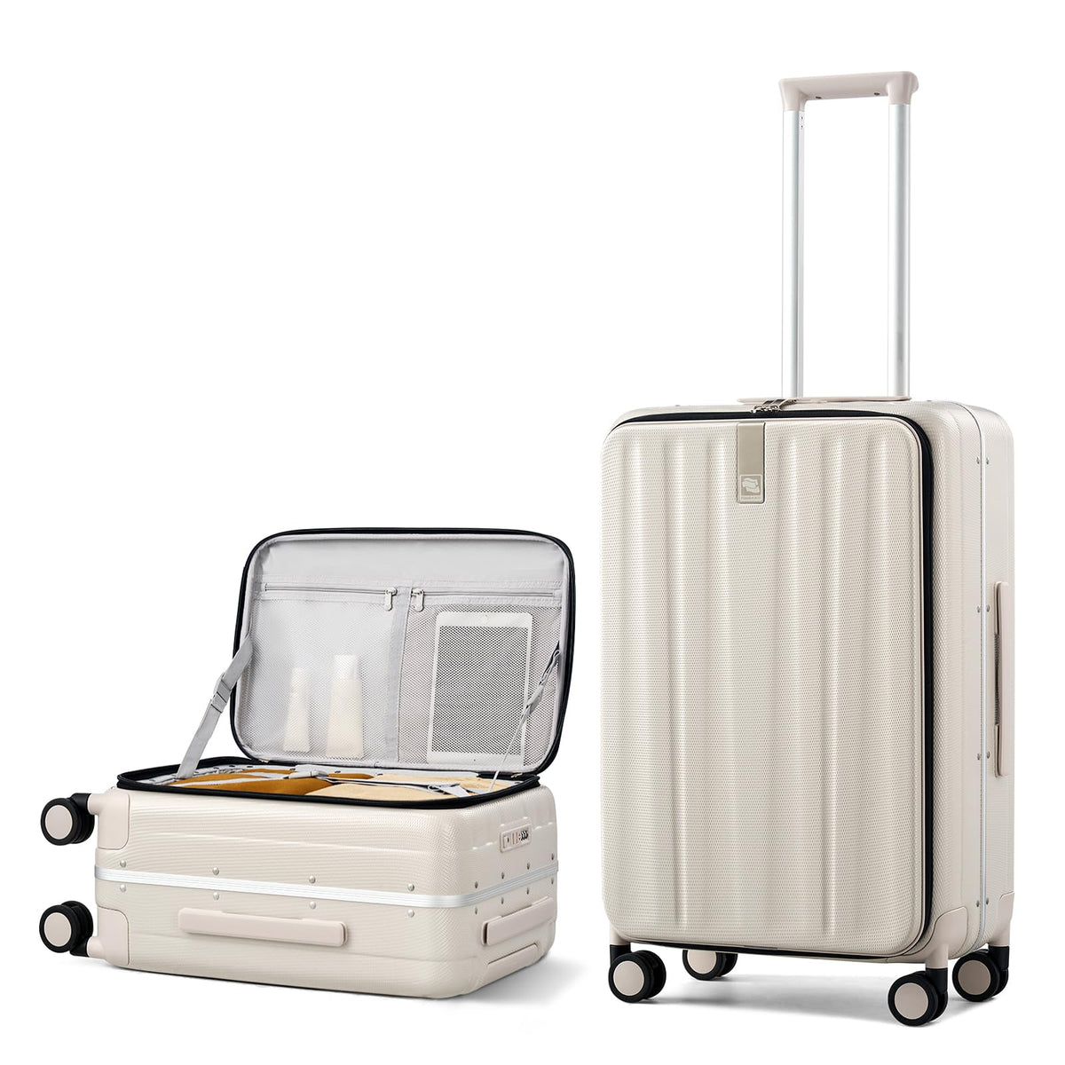 Hanke 16 20 24 26 Inch Carry On Suitcase PC Hardshell Luggage Top Open Aluminum Frame Rolling Suitcases with Wheels Travel Luggage for Womem Men