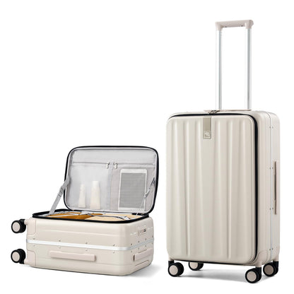 Hanke 16 20 24 26 Inch Carry On Suitcase PC Hardshell Luggage Top Open Aluminum Frame Rolling Suitcases with Wheels Travel Luggage for Womem Men