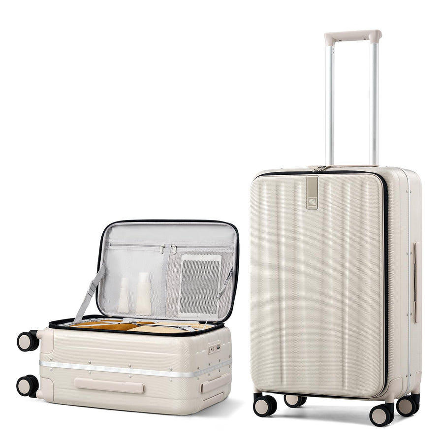 Hanke 16 20 24 26 Inch Carry On Suitcase PC Hardshell Luggage Top Open Aluminum Frame Rolling Suitcases with Wheels Travel Luggage for Womem Men