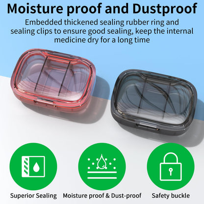 Moisture-Proof Travel Pill Case for Pocket or Purse