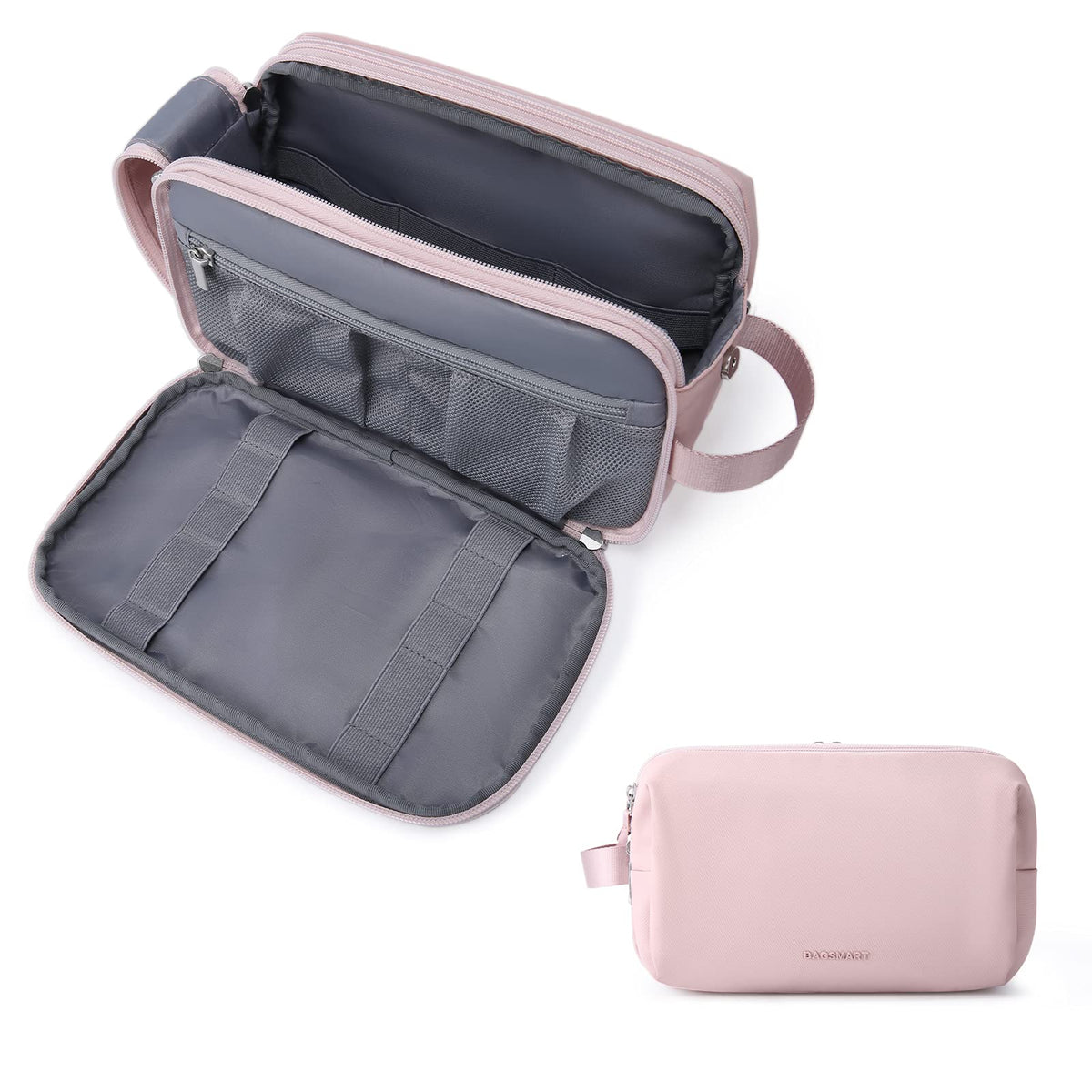 Water-Resistant Hanging Toiletry Bag with Full-Size Storage