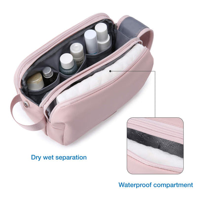 Water-Resistant Hanging Toiletry Bag with Full-Size Storage