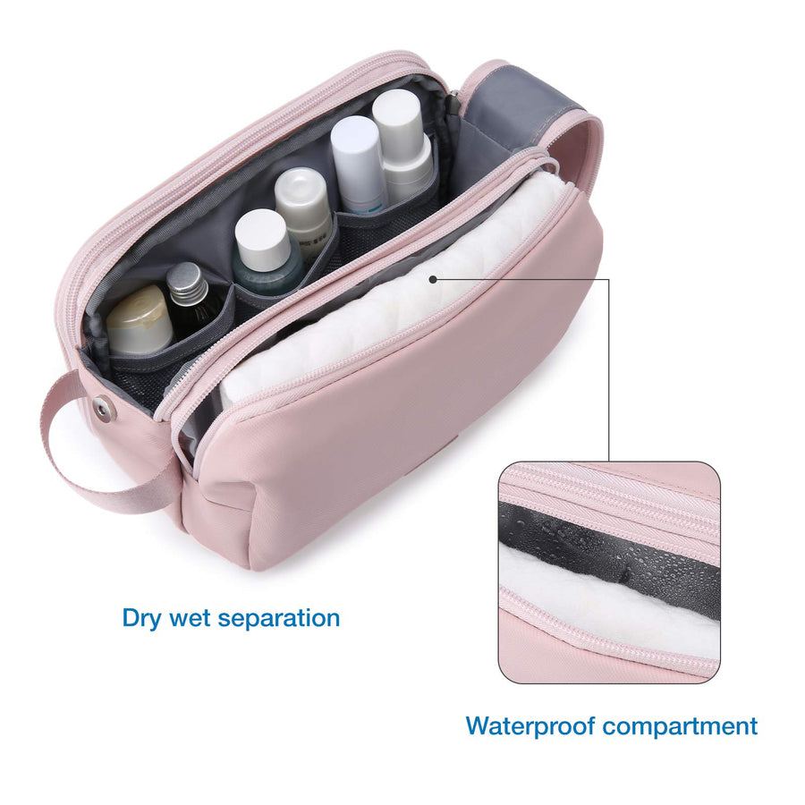 Water-Resistant Hanging Toiletry Bag with Full-Size Storage