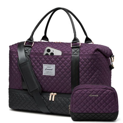 LOVEVOOK Travel Duffle Bag,Weekender Bags for Women with Shoe Compartment