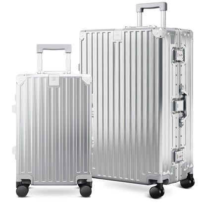 ALPHA CAMP Luggage with Aluminum Frame Zipperless Suitcase