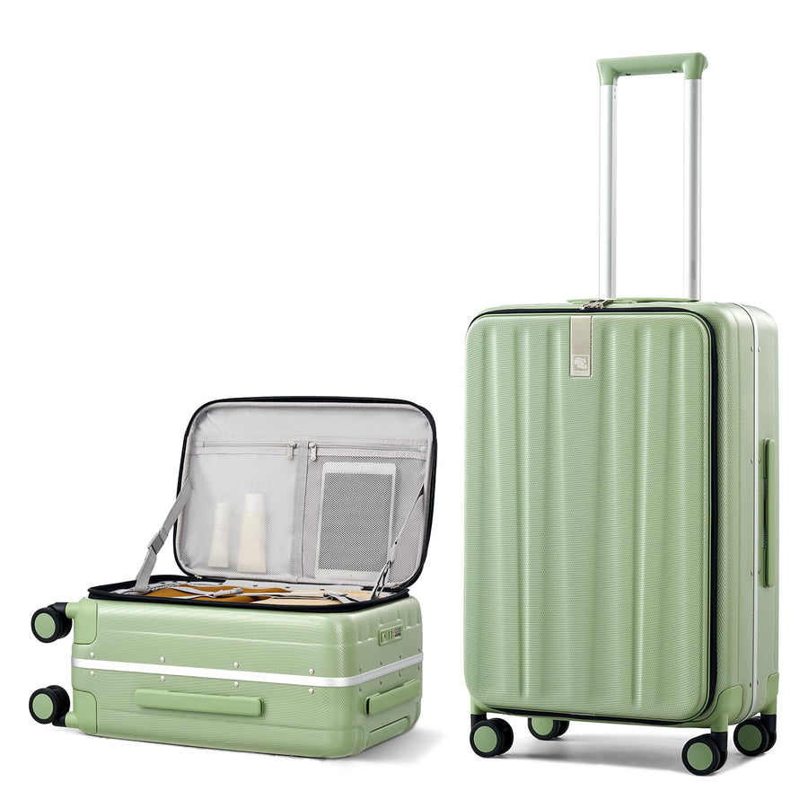 Hanke 16 20 24 26 Inch Carry On Suitcase PC Hardshell Luggage Top Open Aluminum Frame Rolling Suitcases with Wheels Travel Luggage for Womem Men