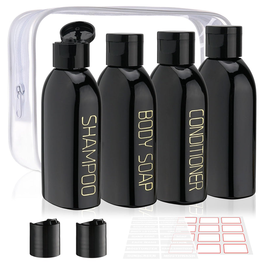 Leakproof Refillable Travel Bottles with Flip Caps