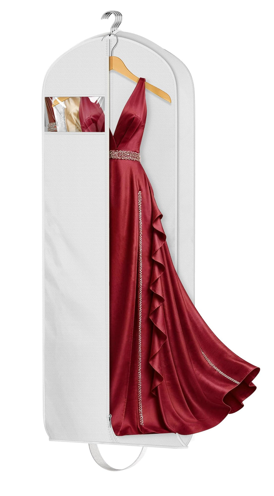 Gusseted Long Garment Bag for Dresses and Gowns